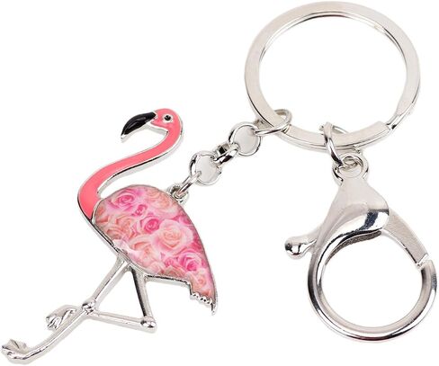 Enamel Alloy Cute Flamingo Keychain Bird Flamingo Gifts for Women Girls Car Key Chain Purse Charms Backpack Accessories in Saudi Arabia