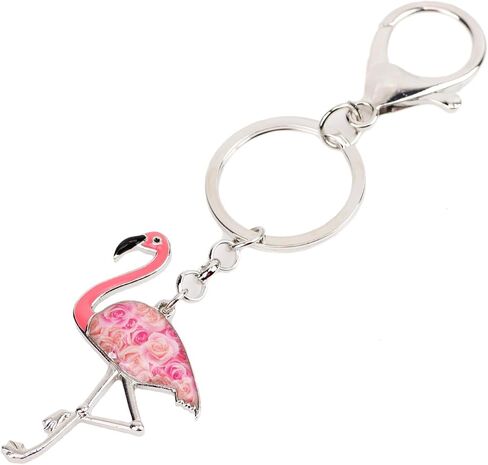 Enamel Alloy Cute Flamingo Keychain Bird Flamingo Gifts for Women Girls Car Key Chain Purse Charms Backpack Accessories in Saudi Arabia