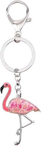 Enamel Alloy Cute Flamingo Keychain Bird Flamingo Gifts for Women Girls Car Key Chain Purse Charms Backpack Accessories in Saudi Arabia
