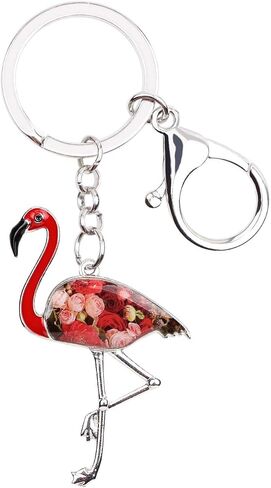 Enamel Alloy Cute Flamingo Keychain Bird Flamingo Gifts for Women Girls Car Key Chain Purse Charms Backpack Accessories in Saudi Arabia