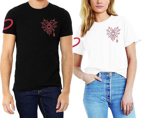 Couples Shirts for Women and Men Web Heart Graphic Tee Valentine's Day Matching Outfits Valentine Gifts Tops in Saudi Arabia