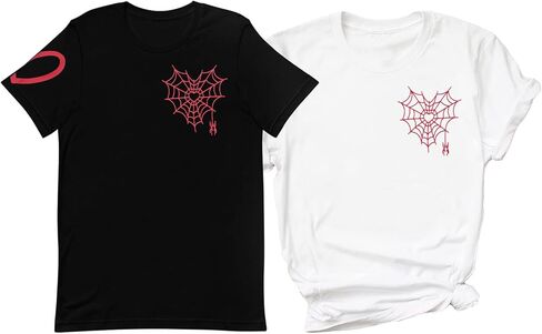 Couples Shirts for Women and Men Web Heart Graphic Tee Valentine's Day Matching Outfits Valentine Gifts Tops in Saudi Arabia