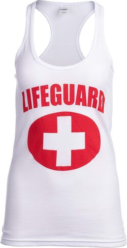 Lifeguard | Red Women's Lifeguarding Uniform Racerback Sport Tank Top Cute Girly Shirt in Saudi Arabia