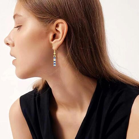 QUPENGXU Nautical Marine Anchor Dangle Earrings for Women Statement Cubic Zirconia Drop Earrings Beach Gifts for Women in Saudi Arabia