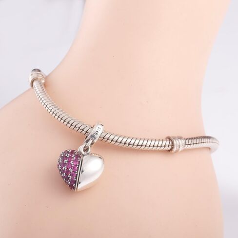 ABUN Love Heart Charms for Christmas 925 Sterling Silver Love in Your Hands Mom Grandma Heart Charms Beads Jewelry Gift for Women in Kuwait