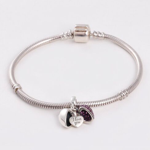 ABUN Love Heart Charms for Christmas 925 Sterling Silver Love in Your Hands Mom Grandma Heart Charms Beads Jewelry Gift for Women in Kuwait