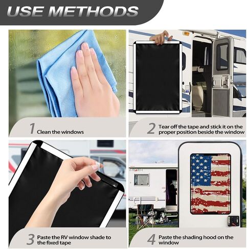 Boatee Stars and Stripes Rv Curtains for Camper Windows Rv Black Out Window Covers Camper Curtains for Windows Rain and Sun Protection Rv Black Out Window Covers Rv Sunlight Cover in Kuwait