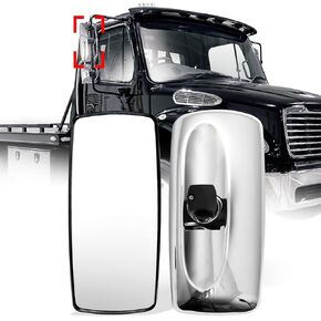 Chrome Main Mirror Rear View Mirror for Freightliner M2, Side View Main Manual Mirror for Freightliner M2