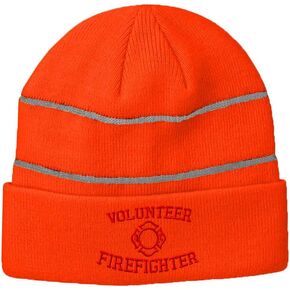 Speedy Pros Reflective Beanie for Men & Women Volunteer Firefighter Embroidery 1 Size
