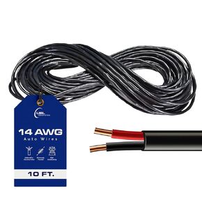 UBL 14/2 Automotive Electrical Wire - 14 AWG Stranded Cable - Flexible Low Voltage LED Cable - Best Choice for Powering High Amperage Sirens or Light Bar (10 Feet)