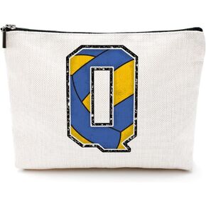 Softball Gifts Initial Makeup Bag Monogrammed Cosmetic Bag Letter A Zipper Pouch Softball Accessories for Girls Women Softball Player Coach Friend Softball Stuff Graduation Birthday Gifts