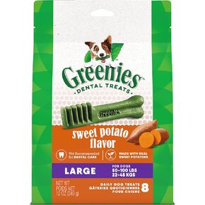 Greenies Large Natural Dog Dental Treats, Sweet Potato Flavor, 36 oz. Pack (24 Treats)