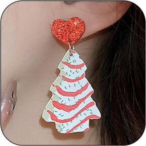 Christmas Earrings for Women Holiday Earrings Christmas Tree Ball Snowflake Candy Bow Dangle Earrings Set for Women Christmas Tree Earrings Festive Jewelry Gifts