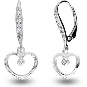 Lecalla 925 Sterling Silver Jewelry Leverback Diamond Dangle Earrings for Women (G-H Color, I1 Clarity)