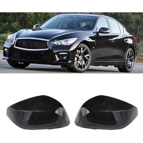 Pair Carbon Fiber Look Door Wing Mirror Cover Caps Compatible with Infiniti Q50 2014-2021 QX30 Q60 Q70