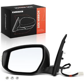 A-Premium Driver Side Power Door Mirror Compatible with Nissan Sentra 2016 2017 2018 2019 - Non-Heated Manual Folding w/Turn Signal Black Outside Rear View Mirror - Paint to Match