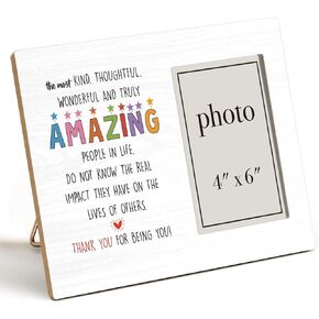Thank You Picture Frame Gifts for Friend, Appreciation Gifts for Teacher Boss Coworker, Sweet Friendship Gifts for Him Her, Thank You for Being You Wood Picture Frame, 4 x 6 Inch Photo