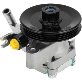Power Steering Pump for Hyundai Tucson 2.0L L4 2005-2009 for Kia Sportage 2.0L L4 2005-2010 Consistent No.571002E000/571002F151 Power Assist Pump Silver Tone with Pulley 1 Pcs