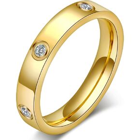 Love Friendship Cute Ring for Women: 18K Gold Plated Silver Stainless Steel Promise Ring Cubic Zirconia Wedding Engagement Band Birthday Gifts Dainty CZ Jewelry Size 5 6 7 8 9 10
