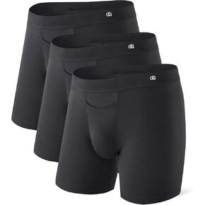 DAVID ARCHY Mens Underwear Boxer Briefs Soft Comfortable Moisture-Wicking with Fly Underwear Boxer Briefs for Men 3 Pack