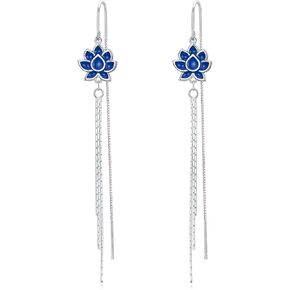 POPLYKE 925 Sterling Silver Threader Earrings for Women Sterling Silver Through Long Chains Earrings Jewelry Gifts for Women