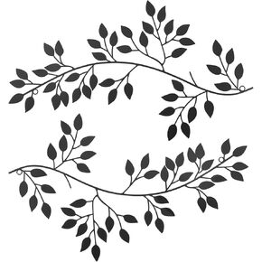 Dnyta 2pcs Metal Leaf Wall Decor Green Olive Branch Leaf Metal Wall Decor Scroll Vines Metal Wall Art for Living Room Bed Room Indoor and Outdoor Decor