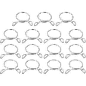 uxcell 15 Pcs Fuel Line Hose Tubing Spring Clips, 4.5mm Inner Dia 304 Stainless Steel Water Pipe Spring Clip Clamps for Motorcycle Scooter ATV