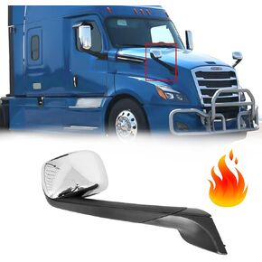 Chrome Hood Mirrors Assembly Compatible with 2018-2021 Freightliner Cascadia… (Right)