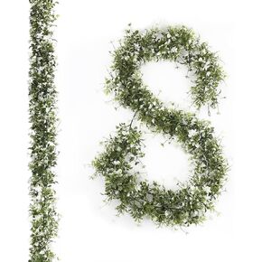 2 Pcs 6ft Artificial Eucalyptus Garland, Faux Greenery Leaves Thick Garland, for Wedding Arch, Shower Backdrop, Mantel Party Table Runner Centerpieces Decor Flower Vine