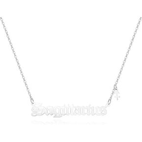Zodiac Necklace,Zodiac Sign Pendant Necklace for Women,18K Gold Plated