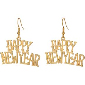 coadipress سعيد السنة الجديدة الأقراط للنساء حساسة الأزياء احتفالية عطلة يهتف رأس السنة الجديدة حزب استرخى انخفاض الأقراط سنوات جديدة حزب بيان مجوهرات مفاجأة هدية in Kuwait