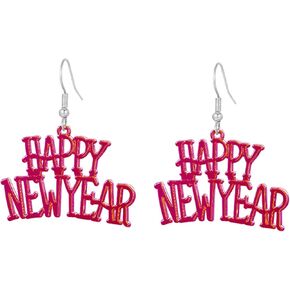 coadipress Happy New Year Earrings for Women Delicate Fashion Festive Holiday Cheer New Year Eve Party Dangle Drop Earrings New Years Party Statement Jewelry Surprise Gift