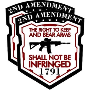 2-Pack Right to Bare Arms Shall Not Be Infringed 2nd Amendment Sticker Decal - 4 Inches - 2a Sticker for Car Truck SUV Van Window Bumper Wall Laptop Tablet Cup Tumbler and Any Smooth Surface