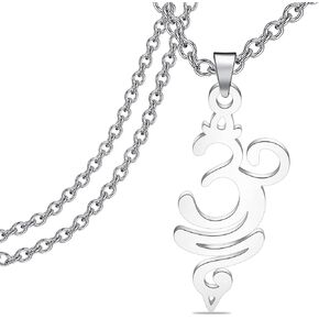 LQRI Breathe Symbol Yoga Necklace Aum Om Ohm Sanskrit Symbol Yoga Charm Necklace Yogi Gift Yoga Lovers Yoga Teacher Gift