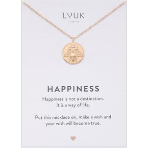 LUUK LIFESTYLE stainless steel necklace with pendant, 50cm adjustable chain length, simple design, gift idea for women