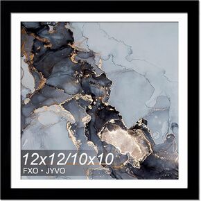 Fxojyvo 12x16 Frame Black, Display Picture 10x14 with Mat or 12 x 16 Without Mat, Wall Hanging Large Picture Frame for Diamond Art Painting 30x40cm - 1 Pack