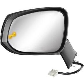 Driver Side Mirror for Toyota Highlander, Highlander Hybrid, (textured black w/PTM cover, w/turn signal, w/puddle lamp, w/BSDS, w/memory, foldaway), Heat, w/o camera