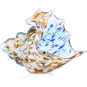 DOVDOV Hand Blown Glass Conch Figurine, Colorful Glass Artwork, Glass sea Shell Decorations for Beach Themed Rooms, TV cabinets, Living Rooms, Coffee Table Stands, Dining Table centerpieces.