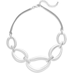 CLASSYZINT Chunky Necklace for Women Big Pendent Choker Necklace Link Chain Choker Necklace Statement Necklace