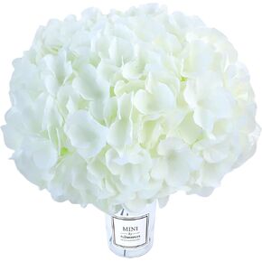 AVIVIHO 20pcs White Hydrangea Artificial Flowers Bulk Ivory White Fake Hydrangeas Artificial Flowers Heads with Stems for Wedding Party Party Centerpieces Flower Arrangement Decoration