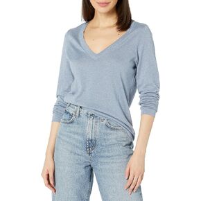 NIC+ZOE Women's V Neck Ls Shimmer Sweater Tee