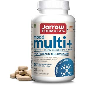 Jarrow Formulas Multi+ Mood Multivitamins for Occasional Stress Resistance, 60 Tablets, 30 Day Supply