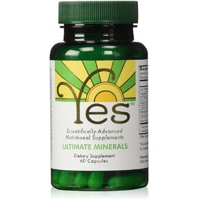 YES Ultimate Minerals Supplement 60ct for Mineral Deficiency Support: Iron, Magnesium, Zinc, Selenium, Copper, Manganese, Chromium, Boron. (Vegetable Capsule)