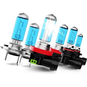 headlight bulbs Compatible With chevy Malibu Headlights 2013 2014 2015, Halogen H7 High Beam H11 Low Beam 9145 Fog Light, 100W 6000K White Halogen Headlights Kit, 300% Brightness, 6-Pack