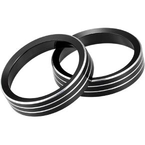Car Console AC Audio Volume Knob Ring Cover for Jeep Cherokee Grand Cherokee 2014-2020 Black (Set of 2) Auto Replacement Parts