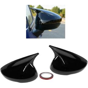 2PCS Rear View Side Mirror Cover Door Side Mirror Cover Cap Compatible with Honda Civic 2022 2023 11th Gen W/Light (Glossy Black)