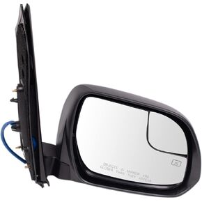 TRQ Right Mirror with Heat Manual Folding without Memory with Spotter Mirror Passenger Side Compatible with 2015-2020 Toyota Sienna TO1321339