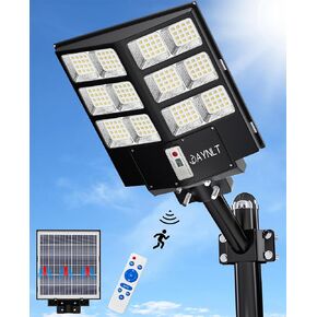 JAYNLT Y-5500W Solar Street Lights Outdoor, 3000K/4000K/6500K 550000LM Solar Parking Lot Lights Commercial Dusk to Dawn, Waterproof Solar Flood Lights with Motion Sensor for Garage, Driveway