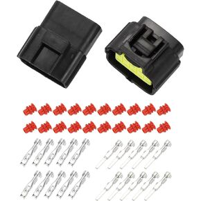 10 Pin Display Monitor Instrument Connector Plug for Volvo EC55 140, Waterproof Plastic Black Male Female Wire Terminal Connector