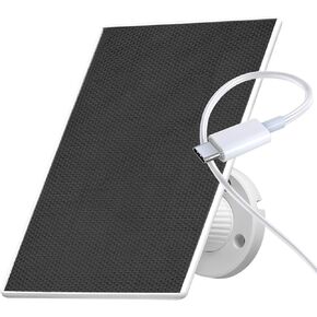 Sovmiku 5W 5V Solar Panel for Security Cameras, 23% Energy Conversion Rate,9.8Ft Cable, Type-C & Micro-USB inteface Compatible,Weather Resistant, 360° Adjustable Bracket, Continuous Power Supply